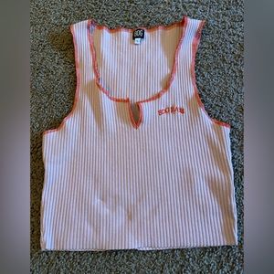 BDG Orange Trim Cropped Tank Top
